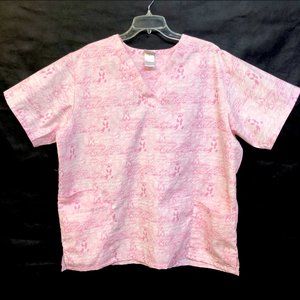 THE BERGSMA Collection Scrub Shirt Pink Bows Top